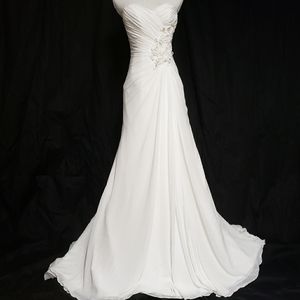 White strapless wedding gown